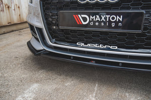 Maxton frontsplitter til Audi S3 / A3 S-Line 8V Facelift Sedan – blank sort – billede 4 af 7