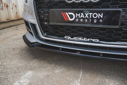Maxton frontsplitter til Audi S3 / A3 S-Line 8V Facelift Sedan – blank sort – billede 4 af 7