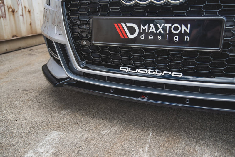Maxton frontsplitter til Audi S3 / A3 S-Line 8V Facelift Sedan – blank sort – billede 4 af 7