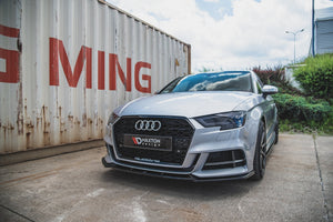 Maxton frontsplitter til Audi S3 / A3 S-Line 8V Facelift Sedan – blank sort – billede 5 af 7