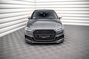 Maxton frontsplitter til Audi S3 / A3 S-Line Sportback 8V Facelift – blank sort – billede 2 af 5