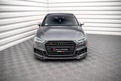 Maxton frontsplitter til Audi S3 / A3 S-Line Sportback 8V Facelift – blank sort – billede 2 af 5