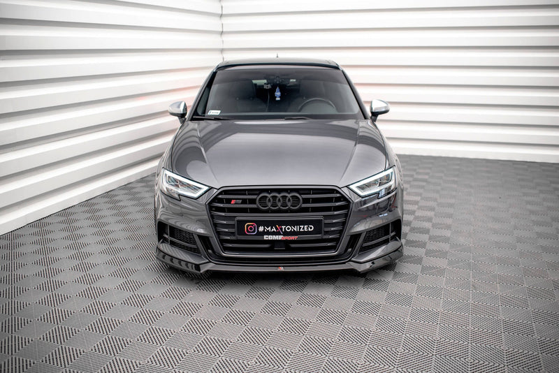 Maxton frontsplitter til Audi S3 / A3 S-Line Sportback 8V Facelift – blank sort – billede 2 af 5