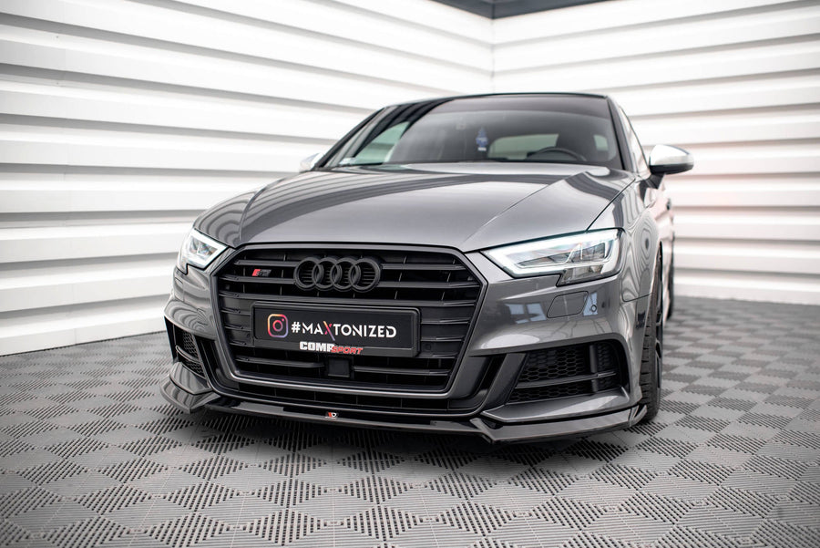 Maxton frontsplitter til Audi S3 / A3 S-Line Sportback 8V Facelift – blank sort – billede 1 af 5