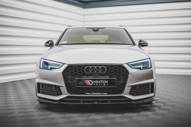 Maxton Front Splitter V.3 Audi S4 / A4 S-Line B9 - Gloss Black