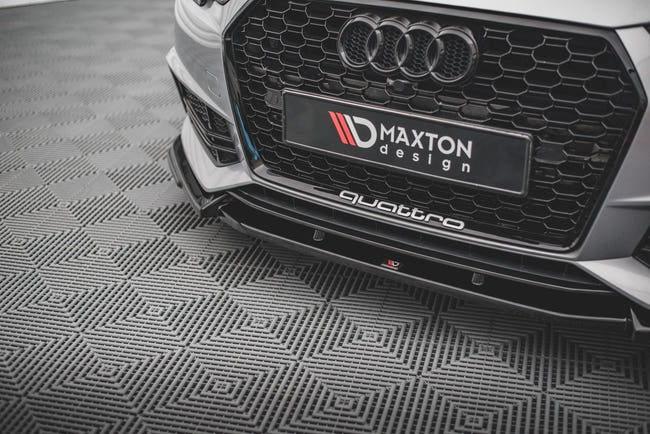 Maxton Front Splitter V.3 Audi S4 / A4 S-Line B9 - Gloss Black