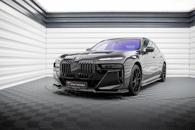 Maxton Front Splitter V.3 BMW 7 M-Pack / M760E G70 - Gloss Black