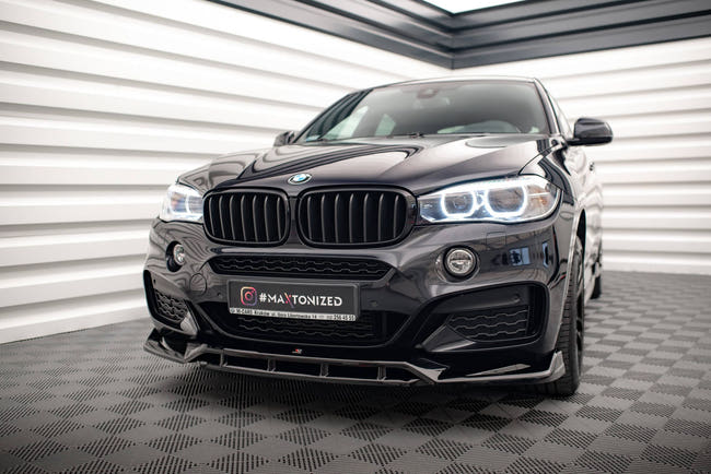 Maxton frontsplitter til BMW X6 M-Pack F16 – blank sort – billede 1 af 5