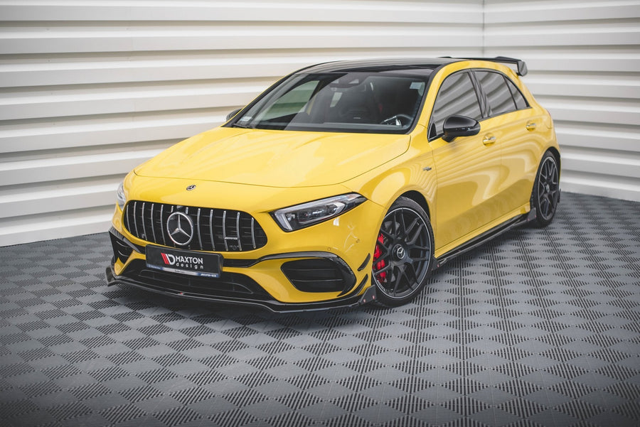 Maxton frontsplitter til Mercedes-AMG A 45 S Aero Pack W177 – blank sort – billede 1 af 4