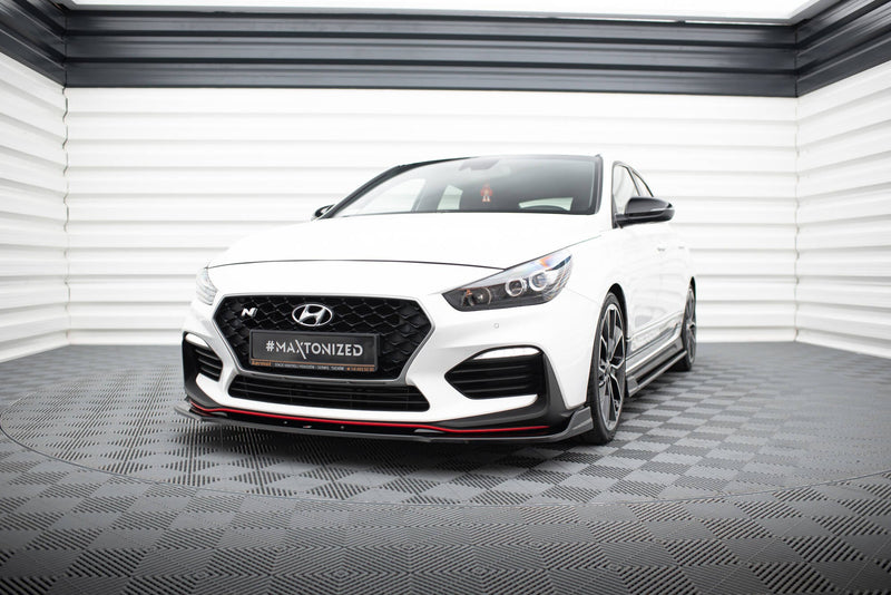 Maxton frontsplitter til Hyundai I30 N Mk3 Hatchback/ Fastback – blank sort – billede 1 af 5