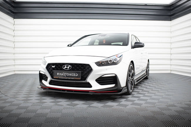 Maxton frontsplitter til Hyundai I30 N Mk3 Hatchback/ Fastback – blank sort – billede 1 af 5