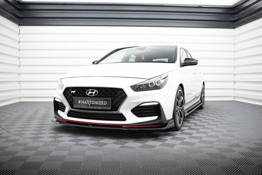 Maxton frontsplitter til Hyundai I30 N Mk3 Hatchback/ Fastback – blank sort – billede 1 af 5