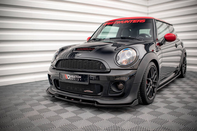Maxton Front Splitter V.3 Mini Cooper John Cooper Works R56 - Gloss Black