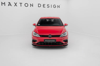 Maxton Front Splitter V.3 VW Golf 7 R / R-Line Facelift - Gloss Black