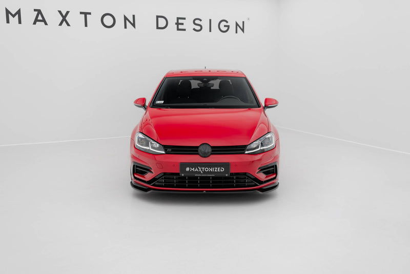 Maxton Front Splitter V.3 VW Golf 7 R / R-Line Facelift - Gloss Black