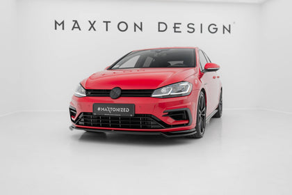Maxton Front Splitter V.3 VW Golf 7 R / R-Line Facelift - Gloss Black