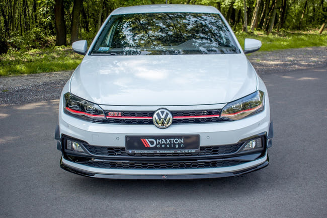 Maxton Front Splitter V.3 VW Polo Gti Mk6 - Gloss Black