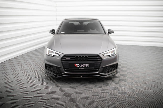 Maxton Front Splitter V.4 Audi S4 / A4 S-Line B9 - Gloss Black