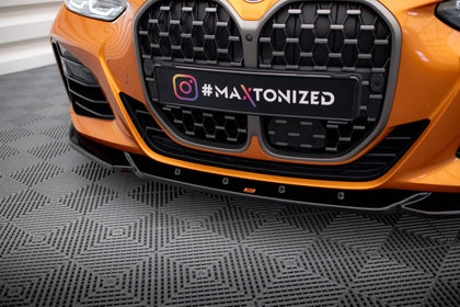 Maxton frontsplitter til BMW 4 M-Pack / M440i G22 / G23 / G22 Facelift / G23 Facelift – blank sort – billede 3 af 5