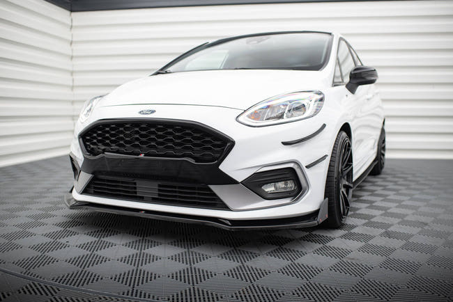 Maxton Front Splitter + Flaps V.4 Ford Fiesta St / St-Line - Gloss Black