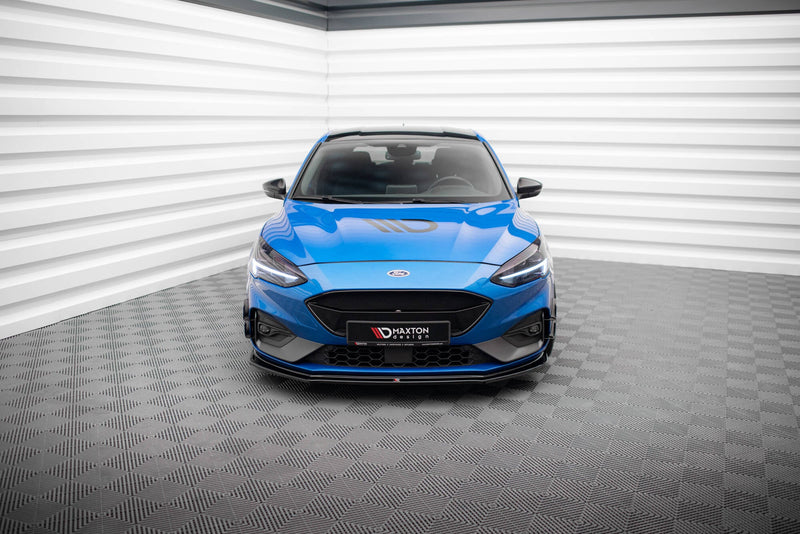 Maxton Front Splitter V.4 Ford Focus St / St-Line Mk4 - Gloss Black