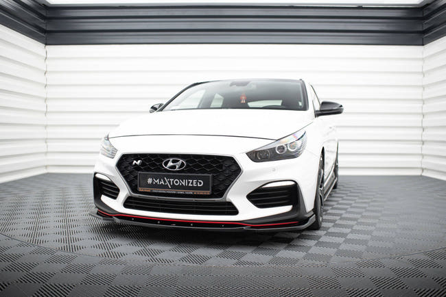 Maxton frontsplitter til Hyundai I30 N Mk3 Hatchback/ Fastback – blank sort – billede 1 af 5