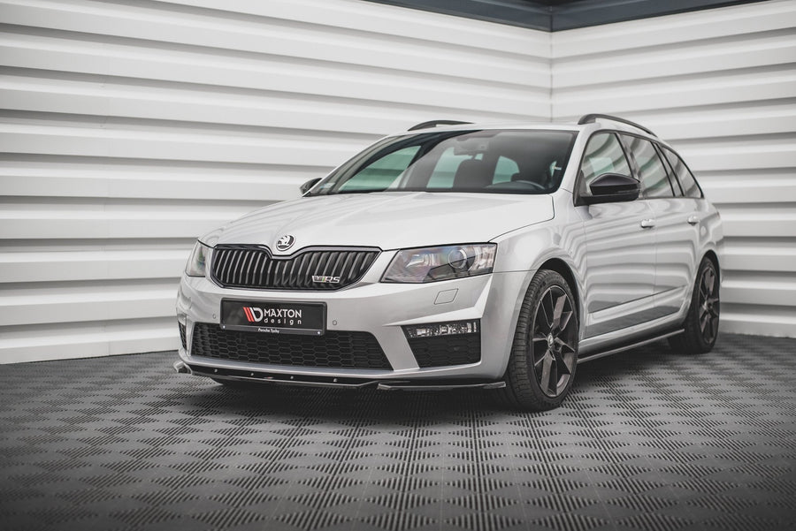 Maxton frontsplitter til Skoda Octavia RS Mk3 – blank sort – billede 1 af 7