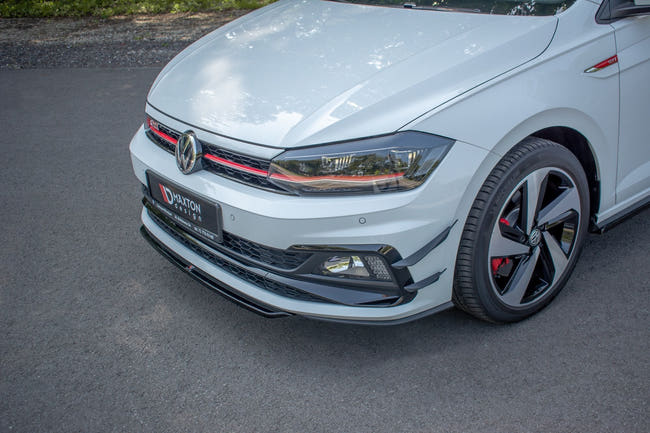 Maxton Front Splitter V.4 VW Polo Gti Mk6 - Gloss Black