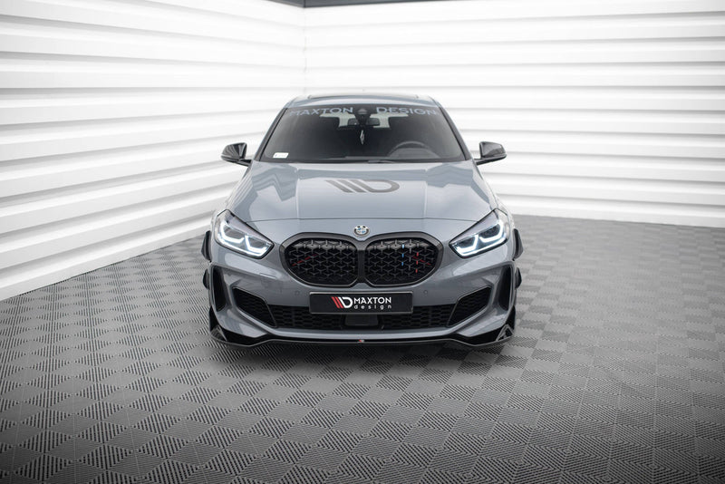 Maxton frontsplitter til BMW 1 M-Pack / M135i / 128ti F40 – blank sort – billede 2 af 4
