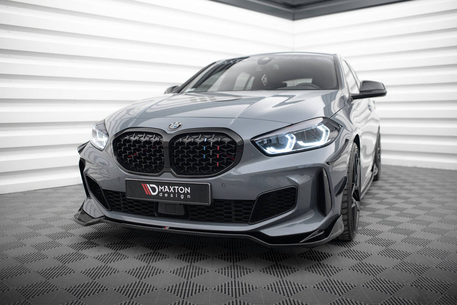 Maxton frontsplitter til BMW 1 M-Pack / M135i / 128ti F40 – blank sort – billede 1 af 4