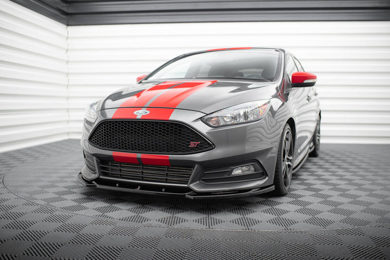 Maxton frontsplitter til Ford Focus ST Mk3 Facelift – blank sort – billede 1 af 5