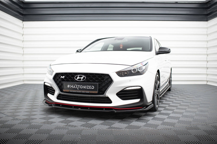 Maxton frontsplitter til Hyundai I30 N Mk3 Hatchback/ Fastback – blank sort – billede 1 af 5