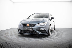 Maxton frontsplitter til Seat Leon Cupra / FR Mk3 Facelift – blank sort – billede 1 af 5