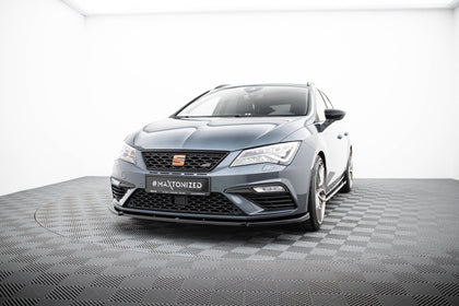 Maxton frontsplitter til Seat Leon Cupra / FR Mk3 Facelift – blank sort – billede 1 af 5