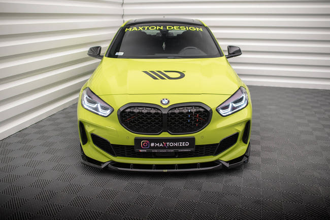 Maxton Front Splitter V.7 For BMW 1 F40 M-Pack / M135I  - Gloss Black