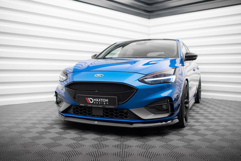 Maxton Front Splitter V.8 Ford Focus St / St-Line Mk4 - Gloss Black