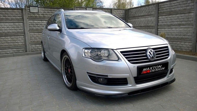 Maxton frontsplitter til Volkswagen Passat B6 R-LINE – blank sort – billede 1 af 4