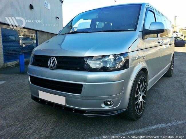 Maxton frontsplitter til Volkswagen T5 (Facelift) – blank sort – billede 1 af 6