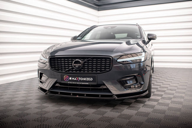 Maxton Front Splitter Volvo V90 R-Design Mk2 - Gloss Black