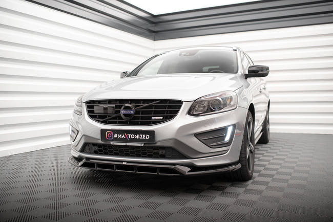 Maxton Front Splitter Volvo Xc60 R-Design Mk1 Facelift - Gloss Black