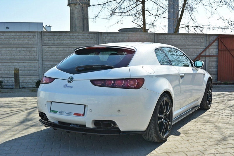 Maxton Central Rear Splitter Alfa Romeo Brera (With Vertical Bars) - Gloss Black