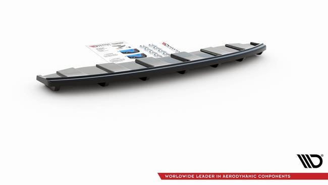 Maxton rear splitter til Audi A6 C7 S-LINE Avant Exhaust 2x1 (with vertical bars) – blank sort – billede 1 af 2