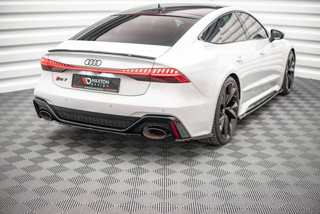 Maxton Central Rear Splitter Audi RS6 C8 / RS7 C8 - Gloss Black