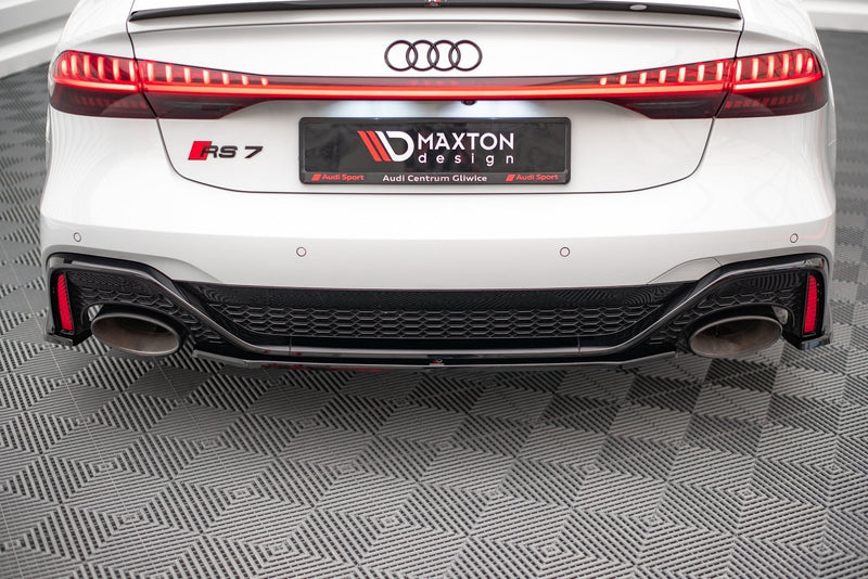 Maxton Central Rear Splitter Audi RS6 C8 / RS7 C8 - Gloss Black