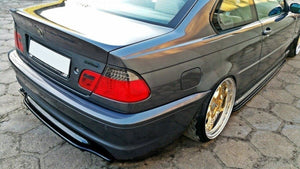 Maxton Central Rear Splitter BMW 3 E46 Mpack Coupe (Without Vertical Bars) - Gloss Black
