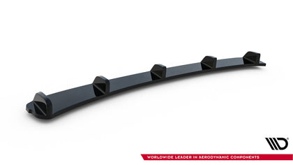 Maxton Central Rear Splitter BMW 3 E46 Mpack Coupe (With Vertical Bars) - Gloss Black