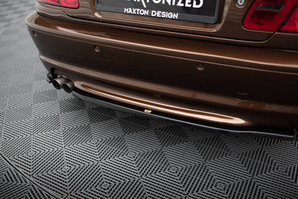 Maxton Central Rear Splitter BMW 3 E46 Mpack Coupe (With Vertical Bars) - Gloss Black