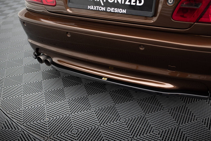 Maxton Central Rear Splitter BMW 3 E46 Mpack Coupe (With Vertical Bars) - Gloss Black