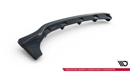 Maxton Central Rear Splitter BMW 3 E46 Mpack Coupe (With Vertical Bars) - Gloss Black