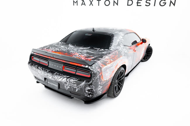 Maxton Central Rear Splitter For Dodge Challenger Rt Mk3 Facelift - Gloss Black